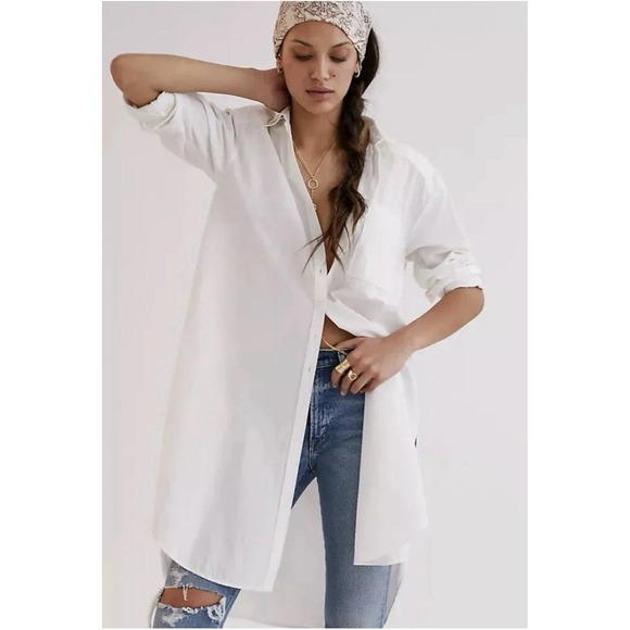 Anthropologie Maxi‎ Tunic Poplin Buttondown NWT Size L - $168 MSRP